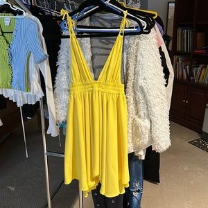 MISA Los Angeles yellow mini dress